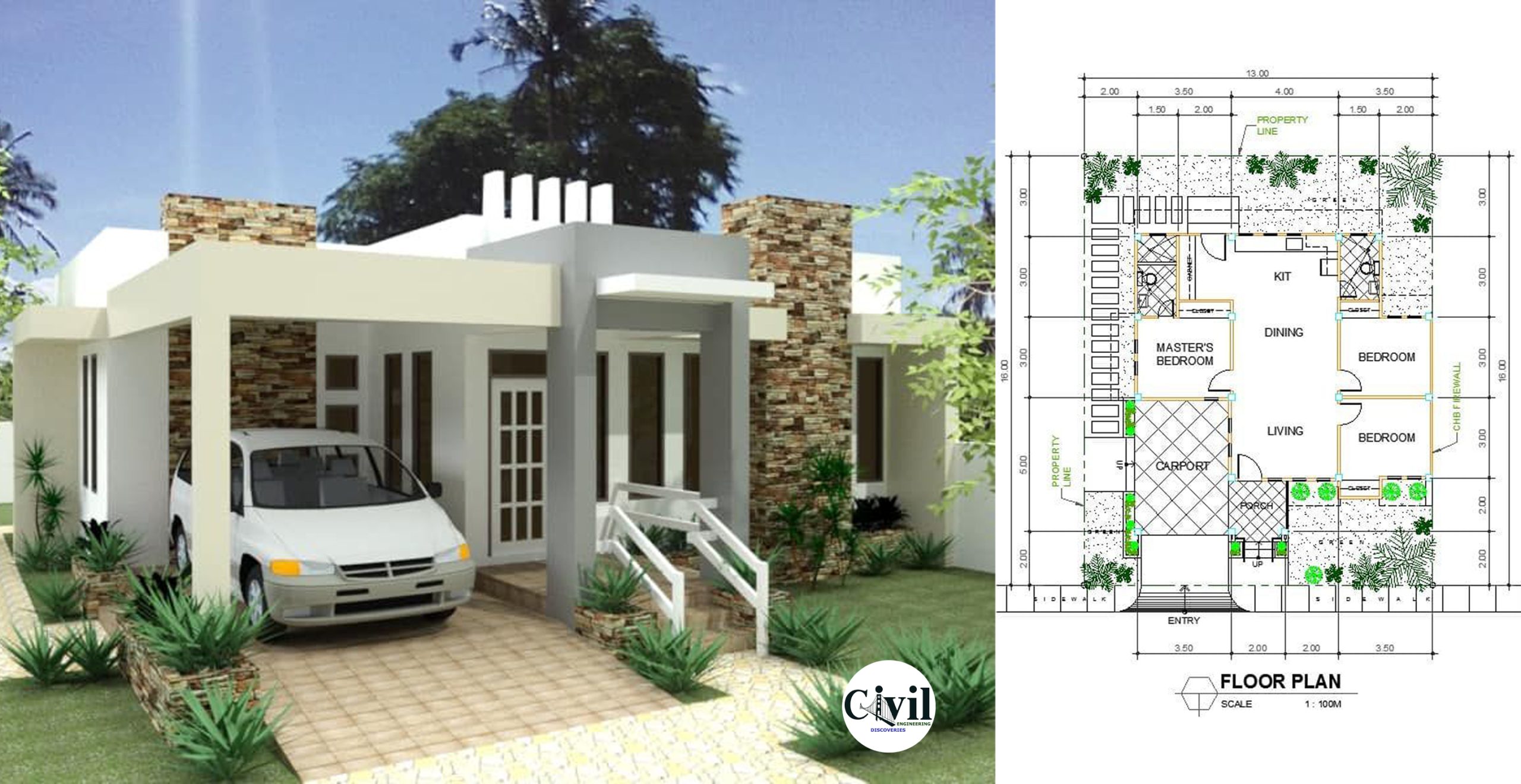 contemporary one storey house plans