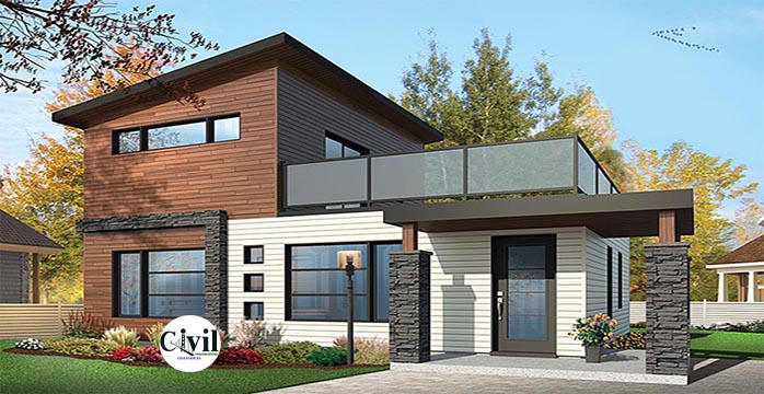 Two Story House Design With 2 Beds, Affordable 2 Story House Plans