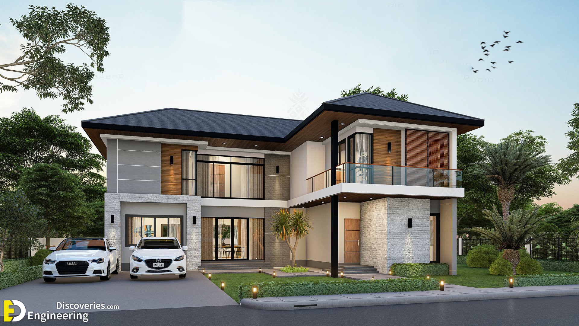 Modern L Shaped House Design Width 4 Bedrooms Engineering Discoveries