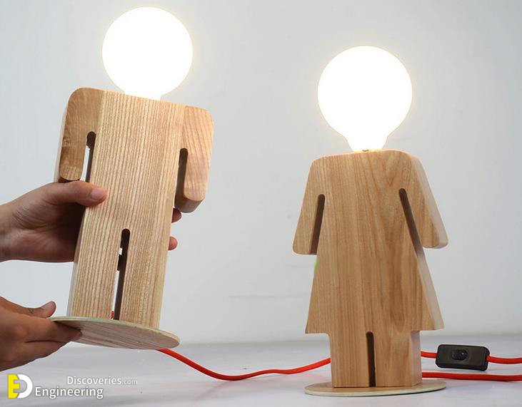 Handmade wooden deals table lamps