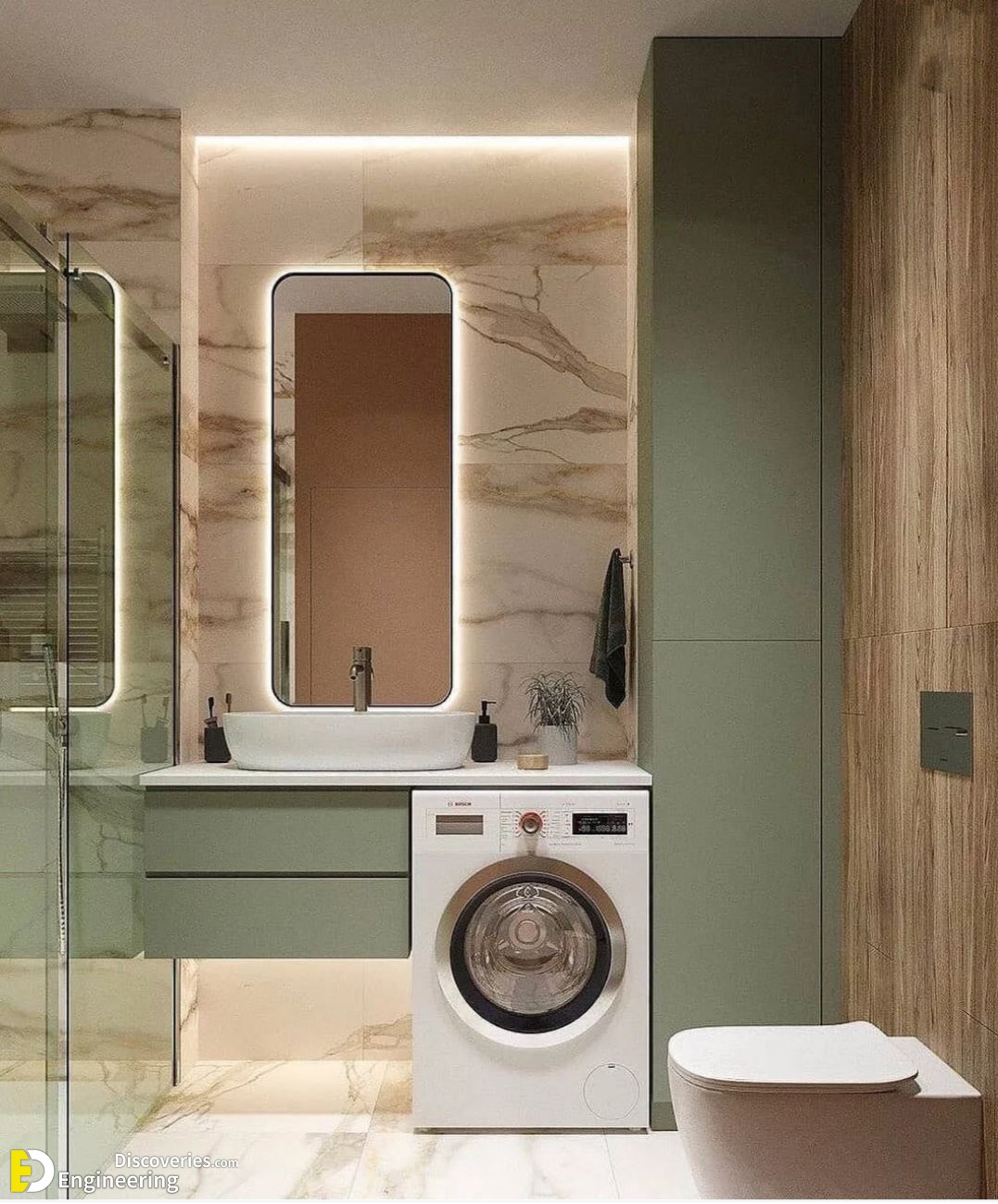 40 Bathroom Designs With Washing Machines - DigsDigs