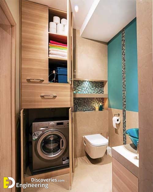 30 Smart Bathroom Design Ideas With Washing Machine Engineering Discoveries - Small Bathroom With Washing Machine Design