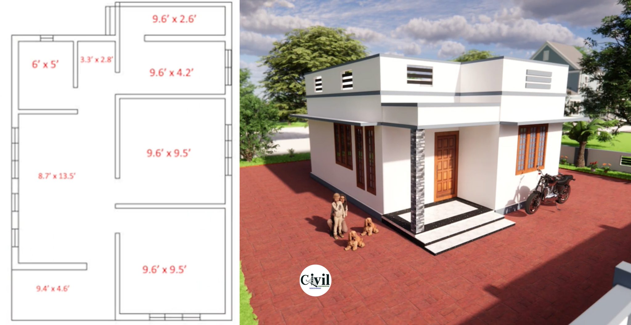 550 Sq Ft 2BHK Modern House Design And Free Plan Engineering Discoveries