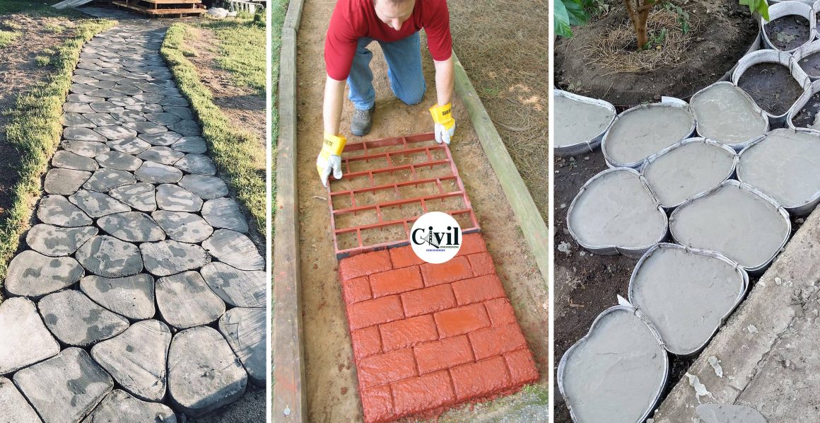 How To Make A Concrete Walkway By Unique Concrete Block Moulds