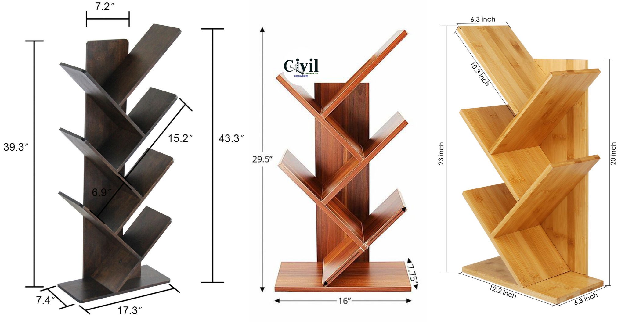 Creatice Bookcase Dimensions for Simple Design