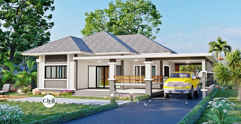 Three-Bedroom Bungalow House With Sophisticated Theme | Engineering ...