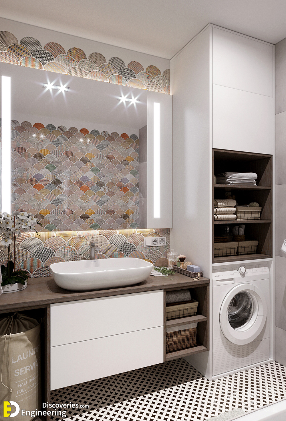 40 Bathroom Designs With Washing Machines - DigsDigs