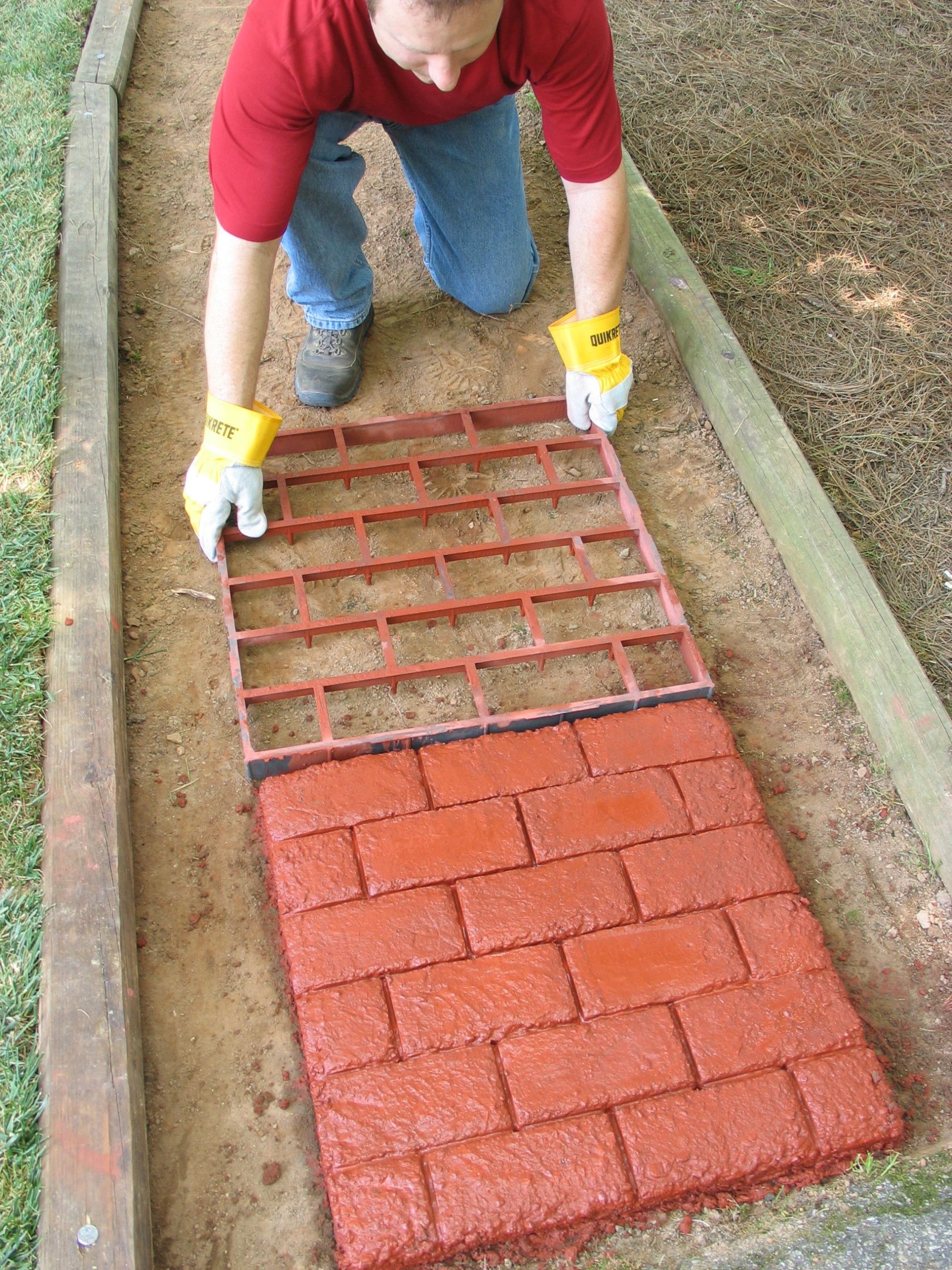 How To Make A Concrete Walkway By Unique Concrete Block Moulds