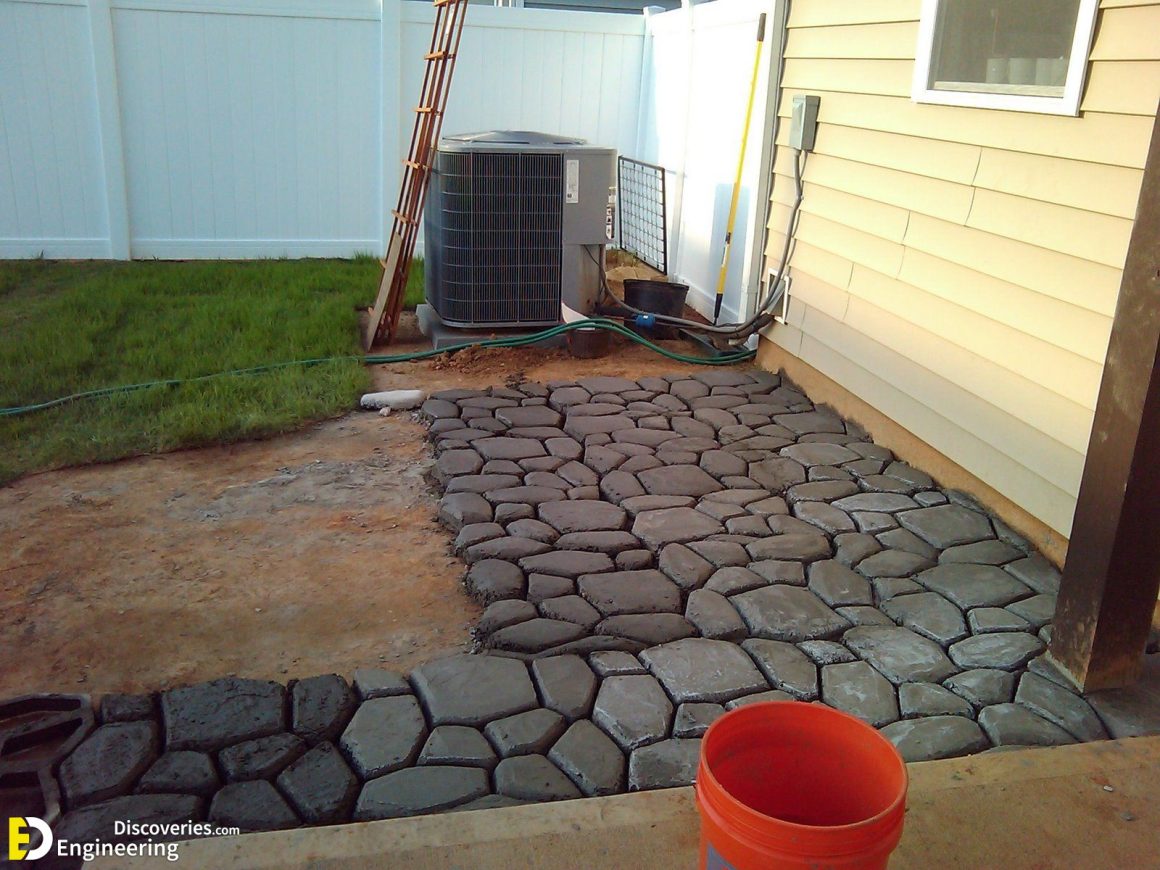 How To Make A Concrete Walkway By Unique Concrete Block Moulds