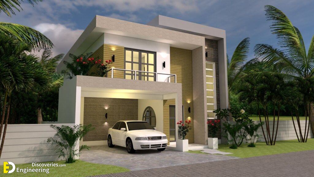 Elegant 10 20 Meter Double Y House, Small Underground Parking House Plans Indian