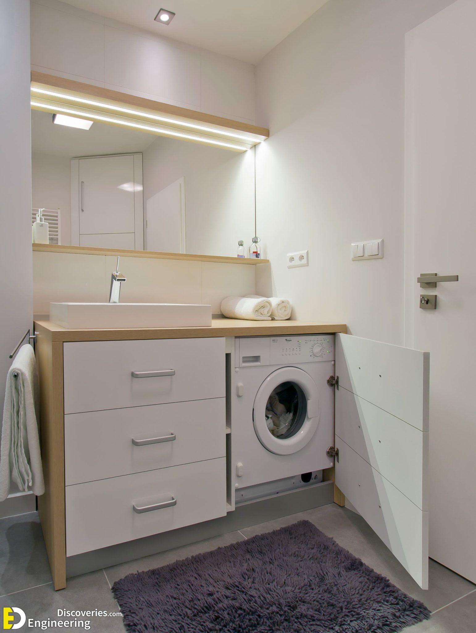 budget small bathroom ideas with washing machine