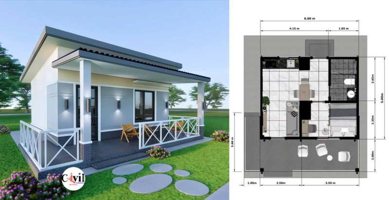 30 Sqm Small House Design With Free Floor Plan | Engineering Discoveries