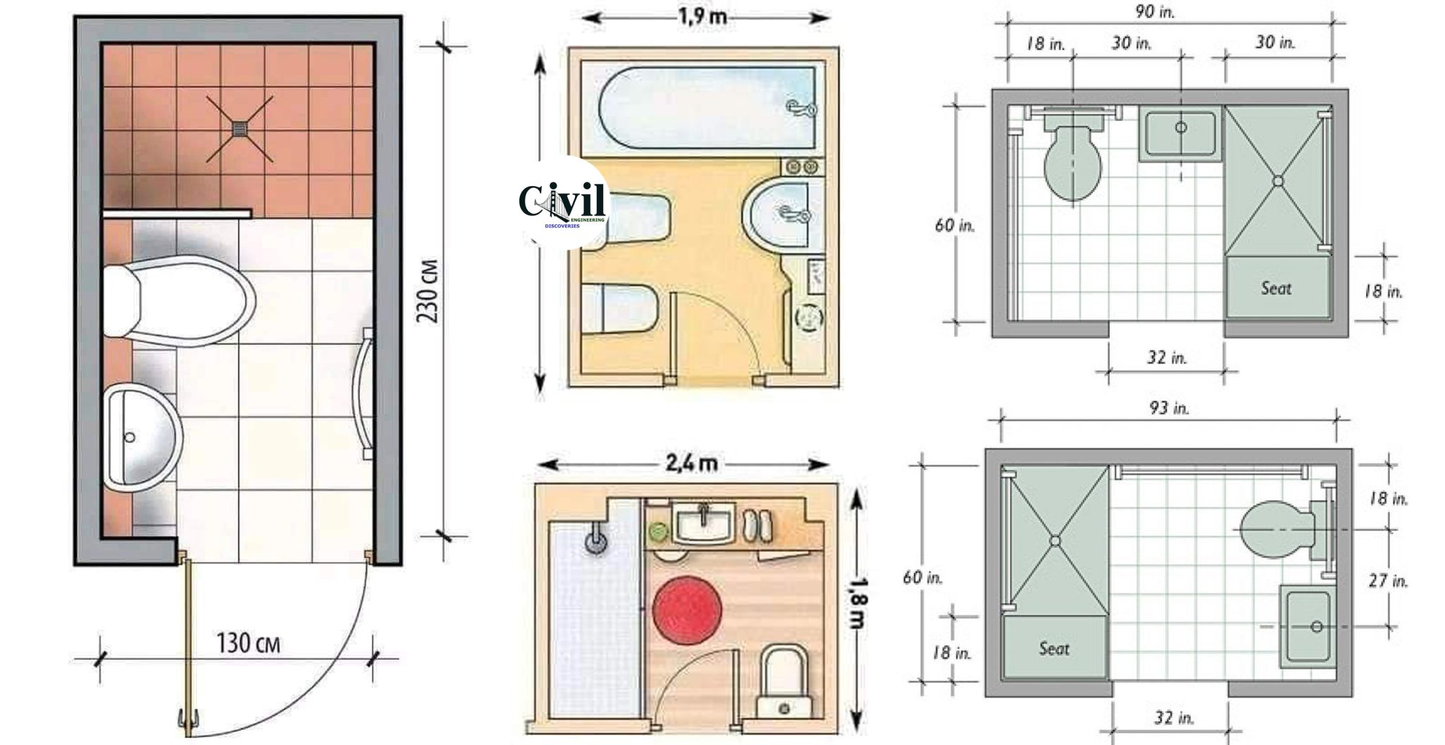 Standard Bathroom Layout Dimensions Sideport