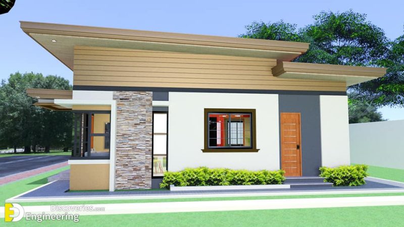 72Sq.m Modern Bungalow House Design 8.00m x 9.00m With 2-Bedroom ...