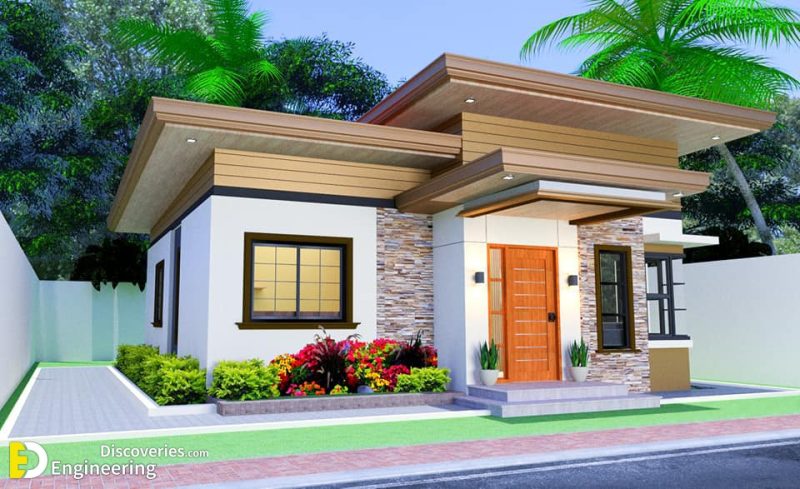 72sq.m Modern Bungalow House Design 8.00m X 9.00m With 2-bedroom 