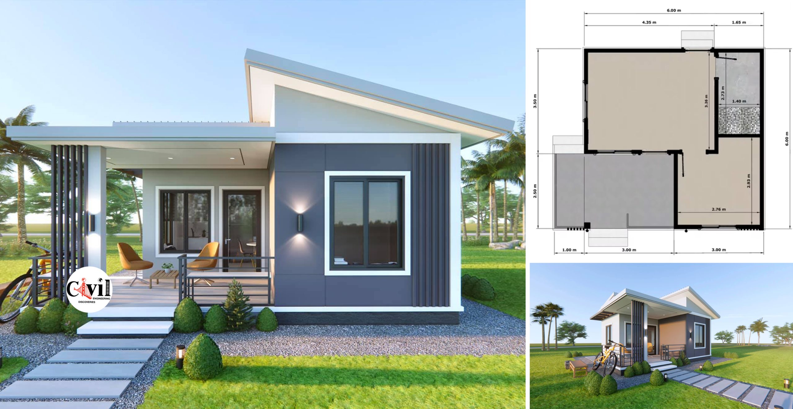 36 Sqm Small House Design 6m X 6 m Engineering Discoveries