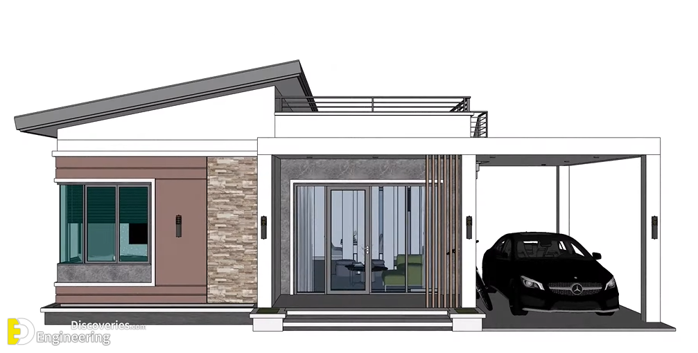 60 Sqm Small House Design 7.60m x 7.80 m With 2-Beds | Engineering ...