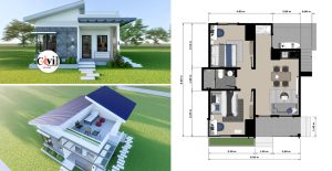 Small House Design Plans 6.5m x 8m With 2 Bedroom | Engineering Discoveries