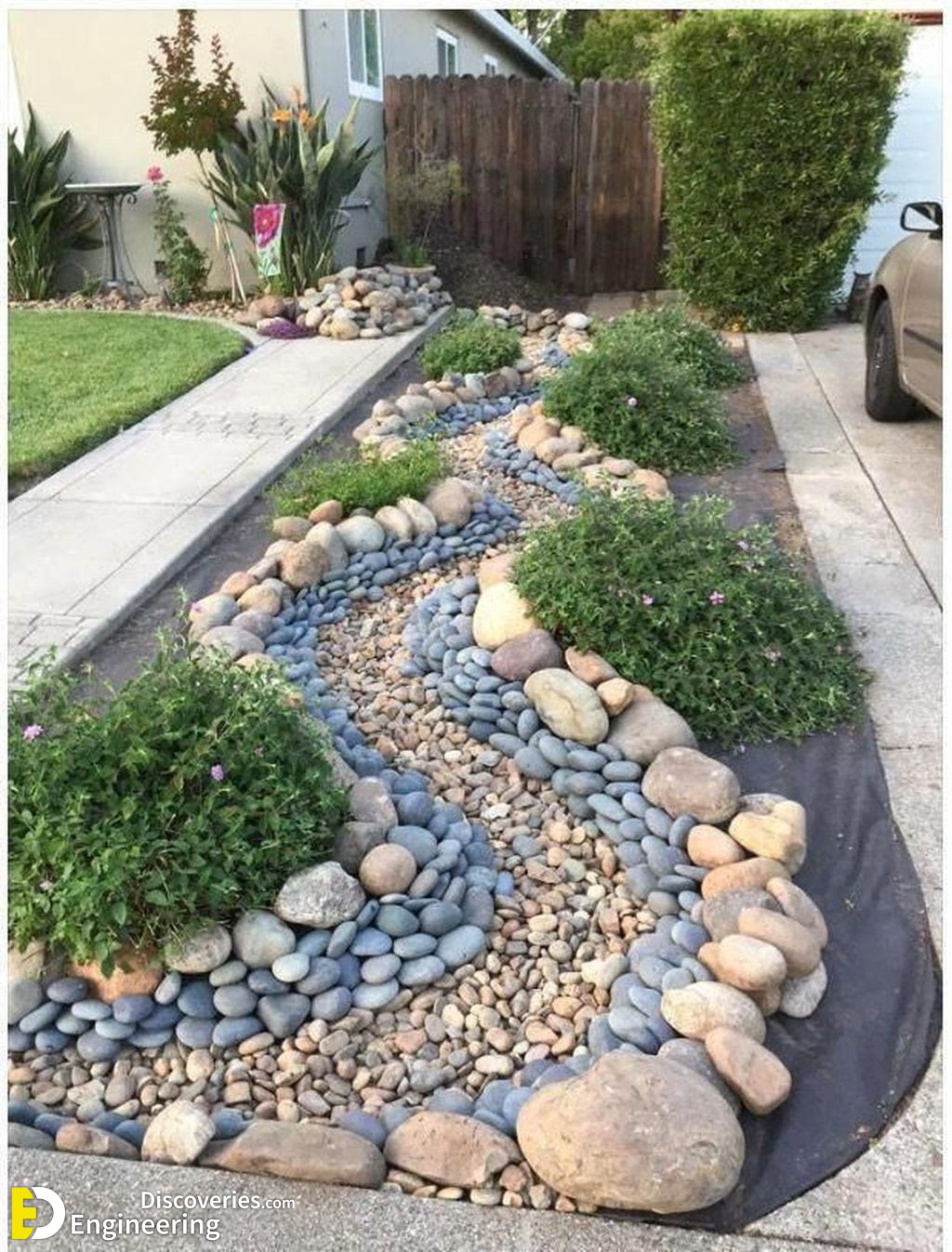 30 Wonderful DIY ideas with stone flower beds, My desired home