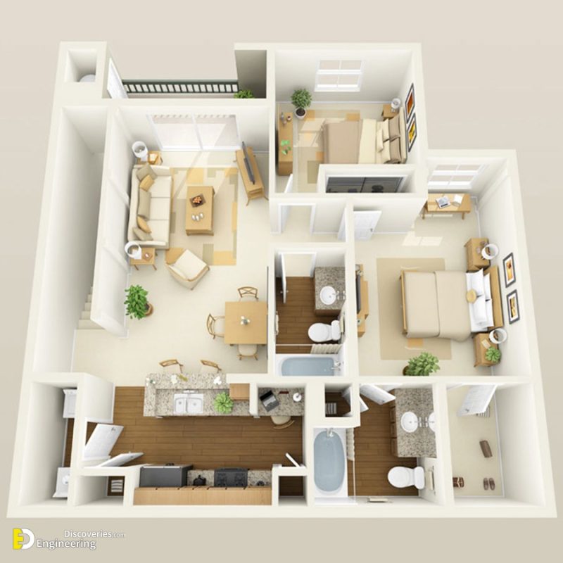 3D House Plan Arrangement Ideas Choose Best For Your Area - Engineering ...