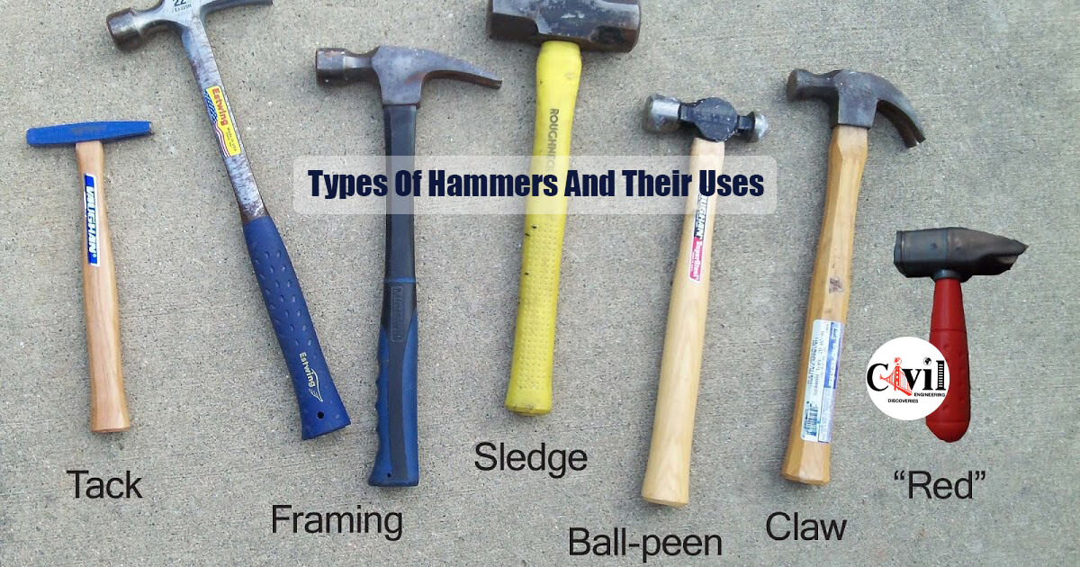 An illustration of a claw hammer, which is most commonly employed for