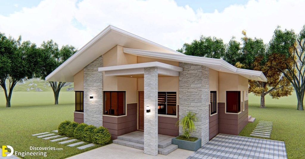 Bungalow House Design 8x9 Meters With 3 Bedroom | Engineering Discoveries