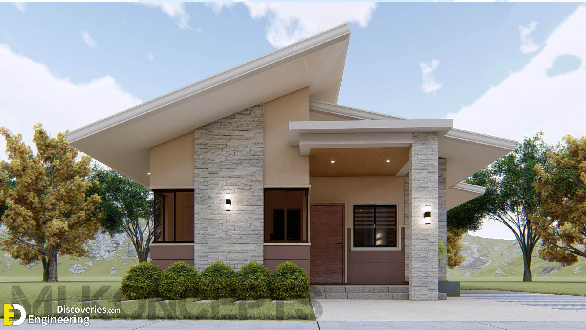 Bungalow House Design 8x9 Meters With 3 Bedroom 