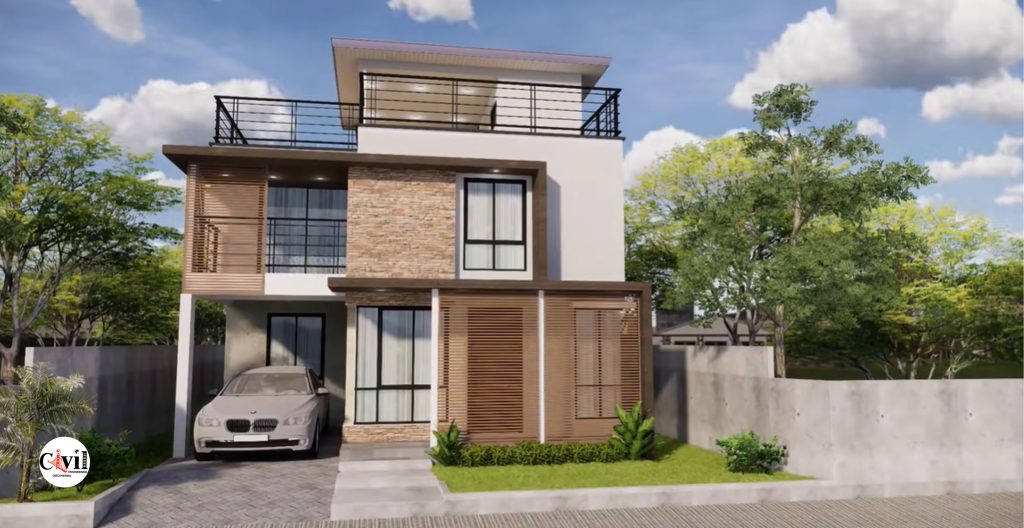 2-Storey House Design 7.95m x 9.00m With Free Plans | Engineering ...