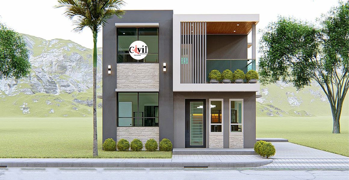 2 Storey Modern Minimalist House Design 6 5m X7 0m With 3 Bedroom   2 Storey Modern Minimalist House Design 6.5m X7.0m With 3 Bedroom  1160x598 