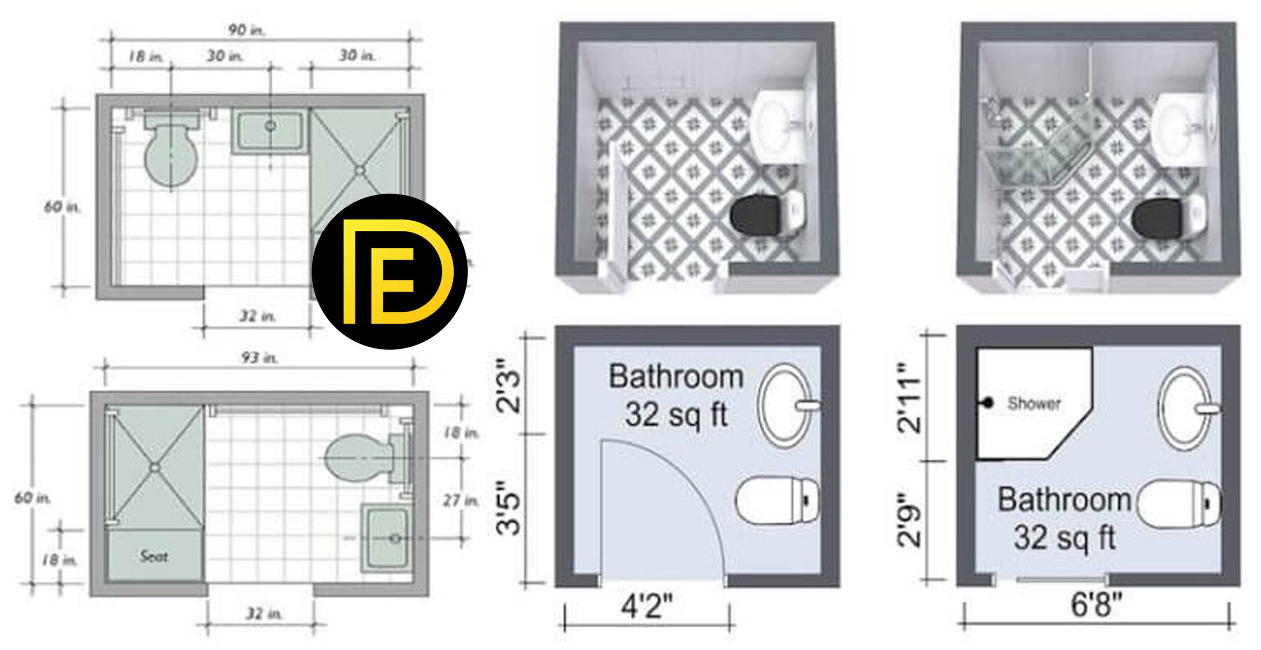Best Information About Bathroom Size And Space Arrangement ... - Best Information About Bathroom Size AnD Space Arrangement ScaleD