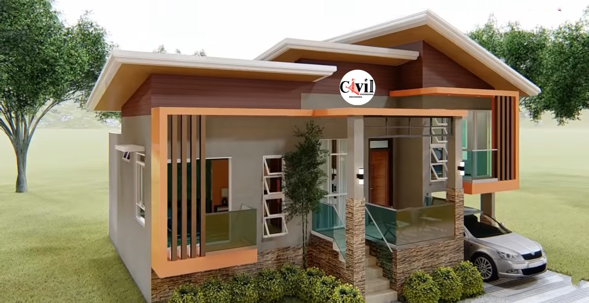 Modern Split Level House Design Plans 10.0m x 8.0m With 3 Bedroom