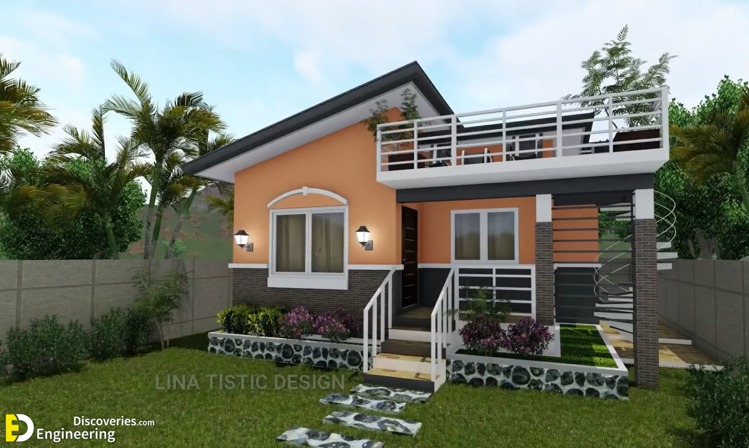 Simple House Design Plans 7.6m x 8.0m With 3 Bedroom | Engineering ...