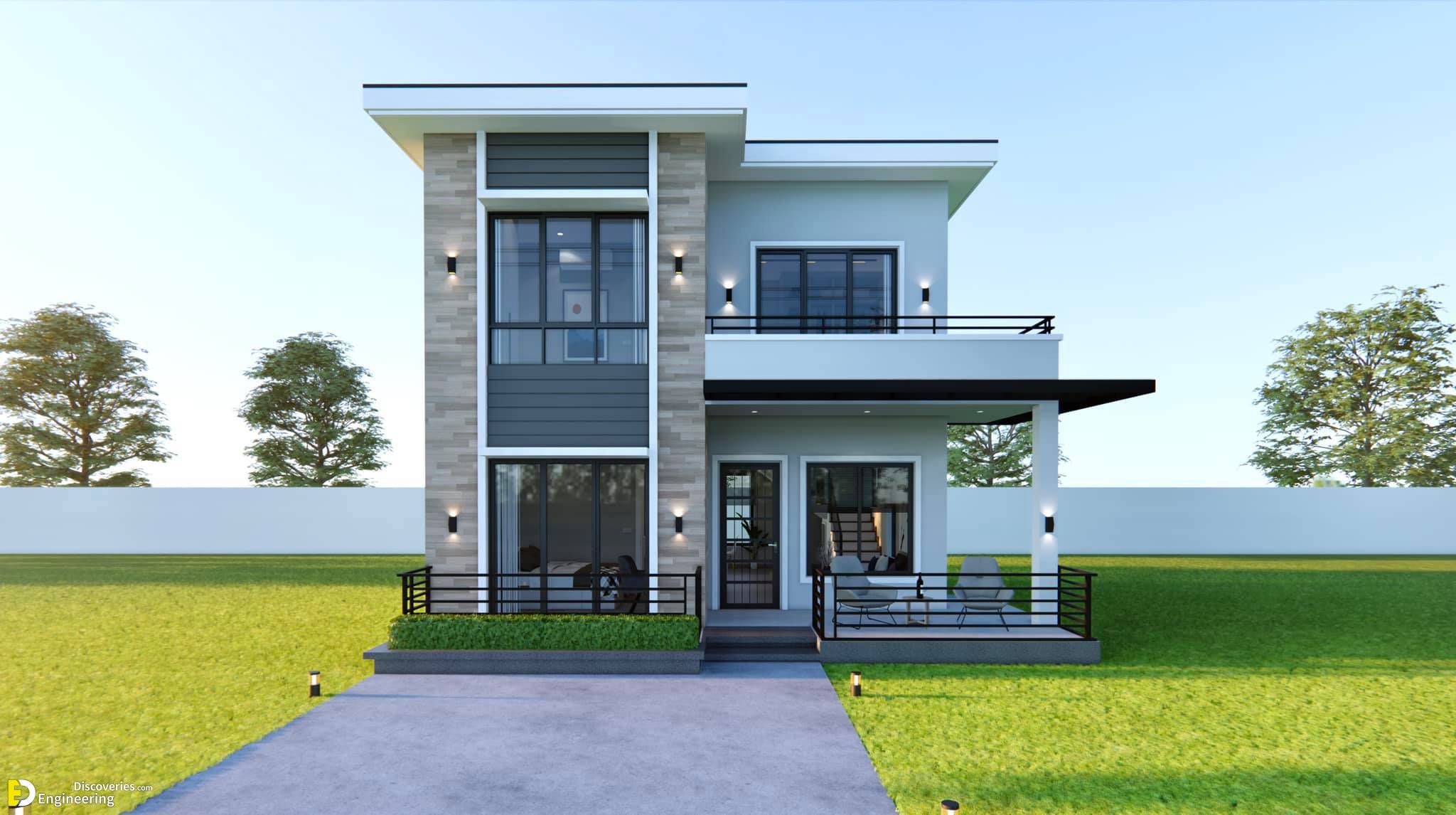 1052 SQ M 2 Storey House Design Plans 7 0m X 7 5m With 4 Bedroom 