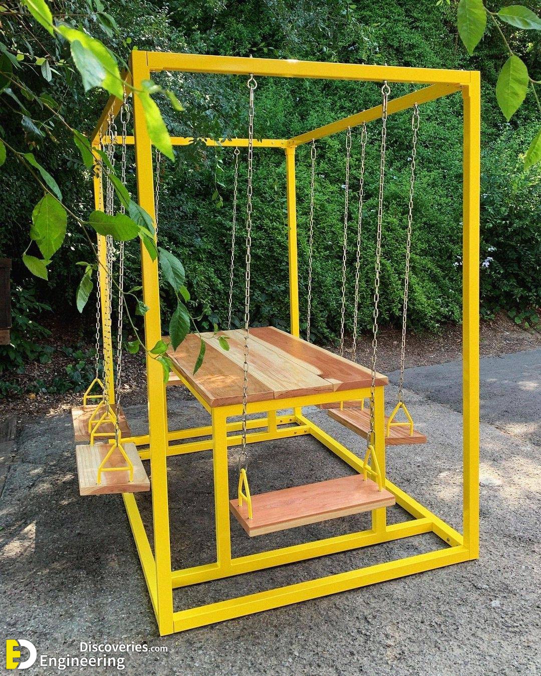 Wooden swing seat discount design