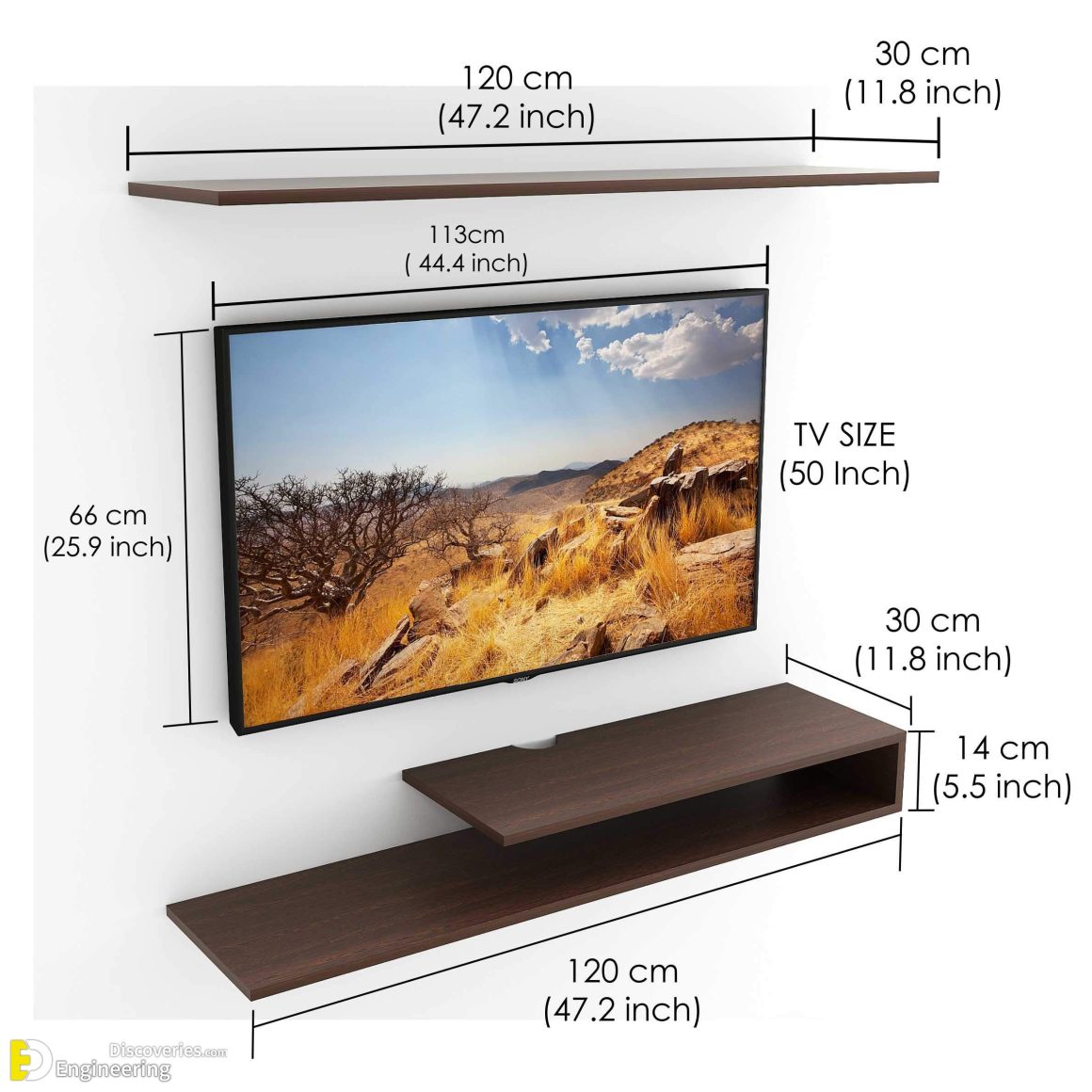 Height of floating tv cabinet