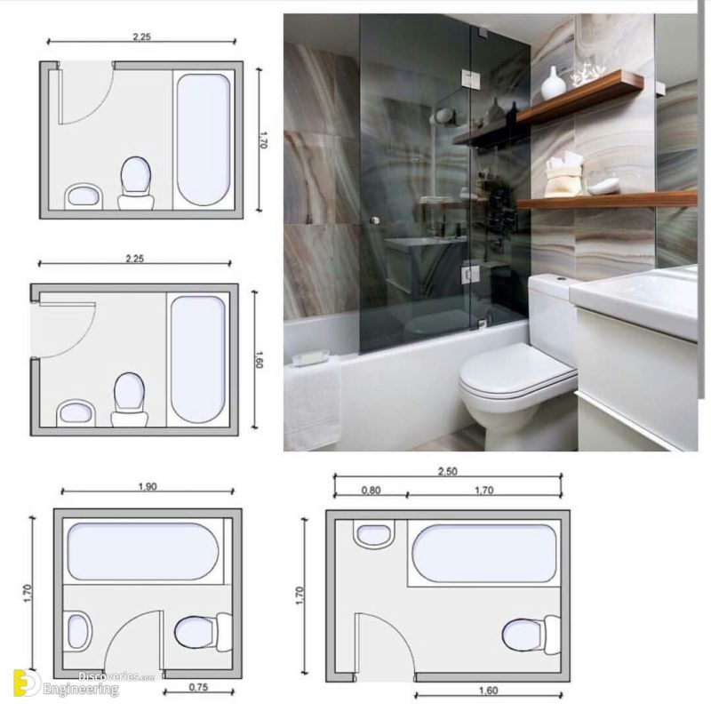 50+ Typical Bathroom Dimensions And Layouts | Engineering Discoveries