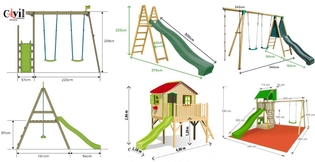 Standard kids Outdoor Play Equipment Dimensions Engineering Discoveries