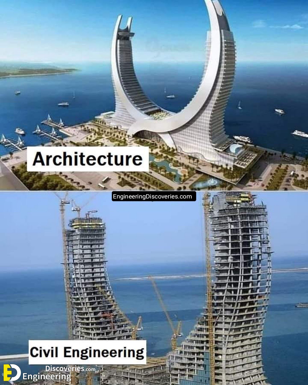 difference between architect and civil engineer
