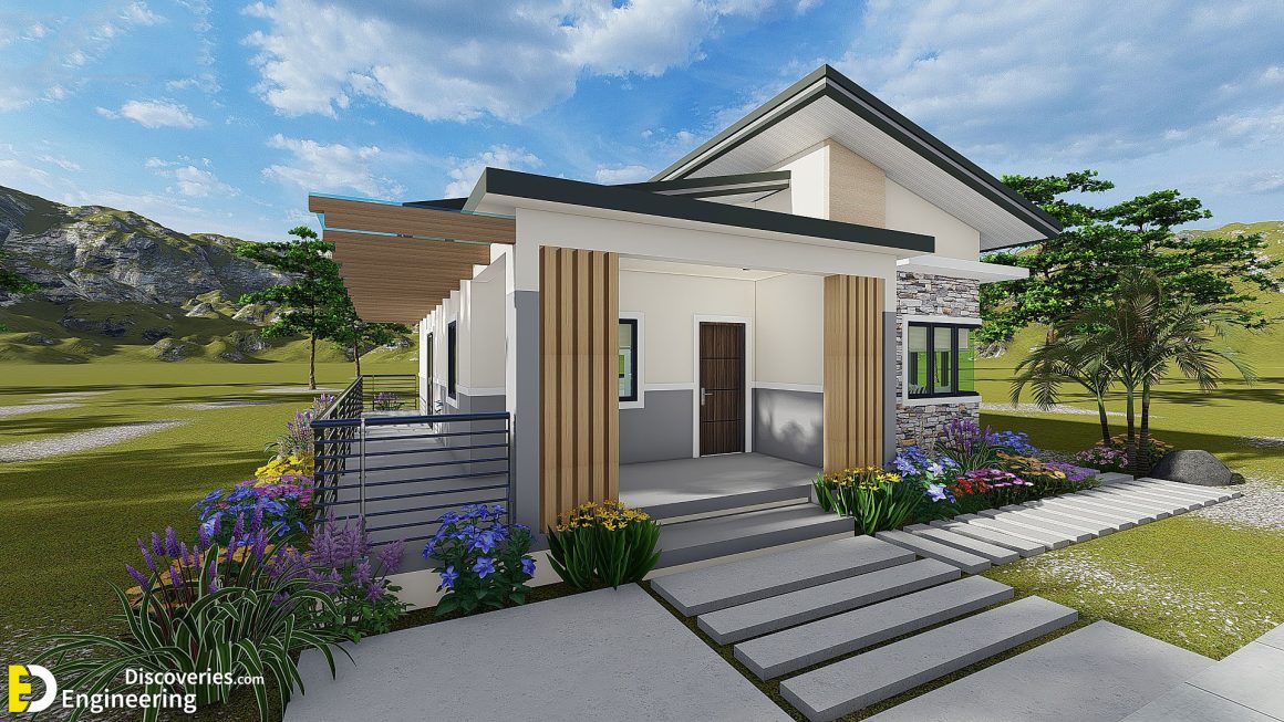 96 Sqm Modern Bungalow House Design Plans 8.0m x 12.0m With 3 Bedroom ...