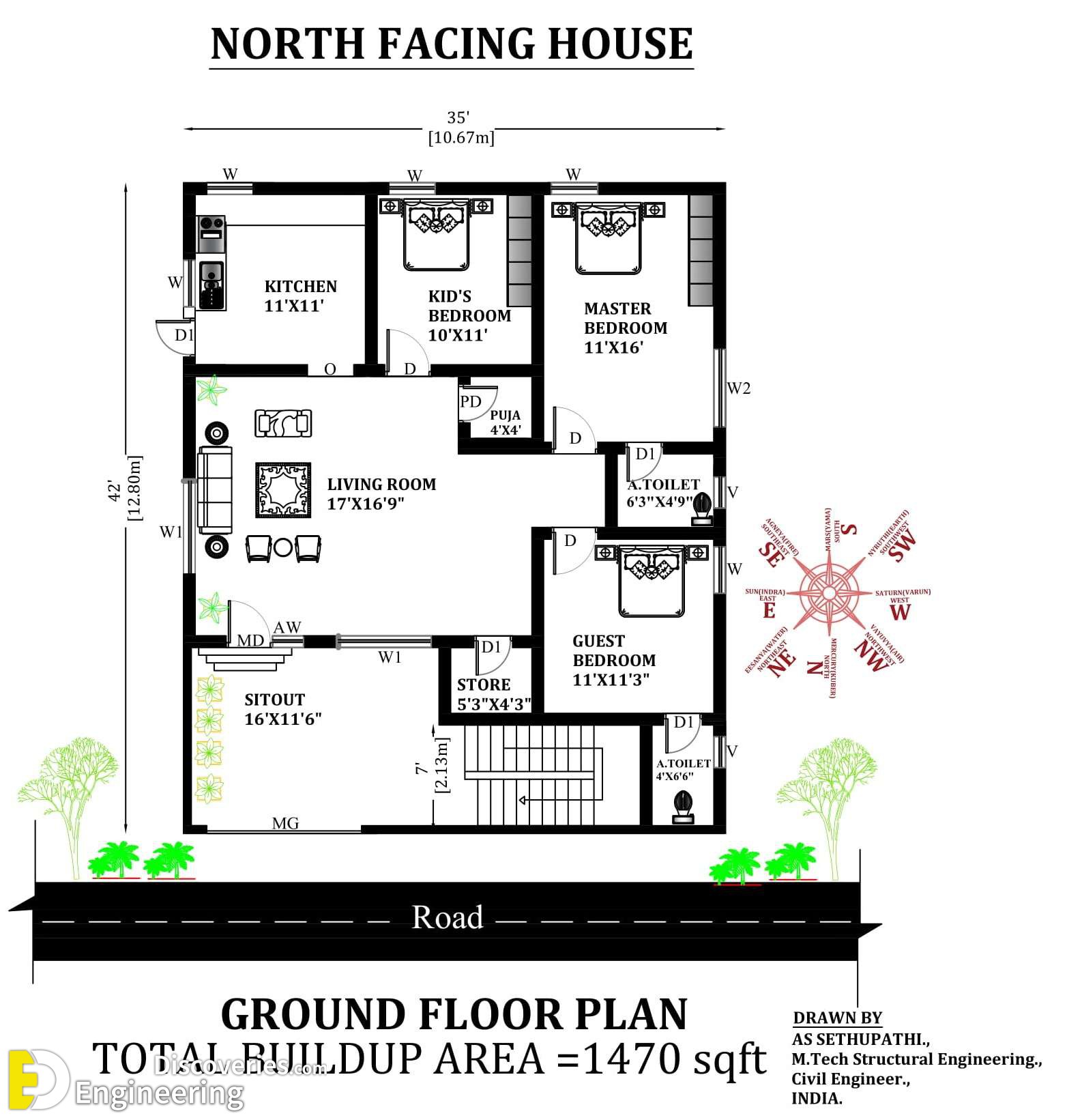 35X42MarvelousNorthfacing3bhkFurniturehouseplanasperVastuShastraDownloadAutocadDWGandPDFfileWedSep2020011442-1.jpg