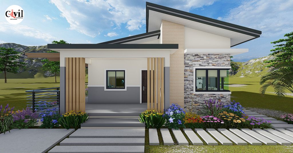 96 Sqm Modern Bungalow House Design Plans 8.0m x 12.0m With 3 Bedroom ...