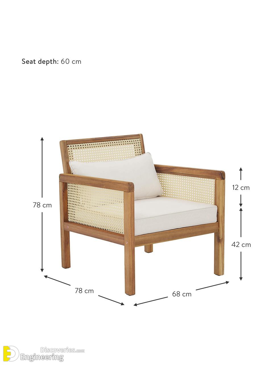 Sofa best sale chair size