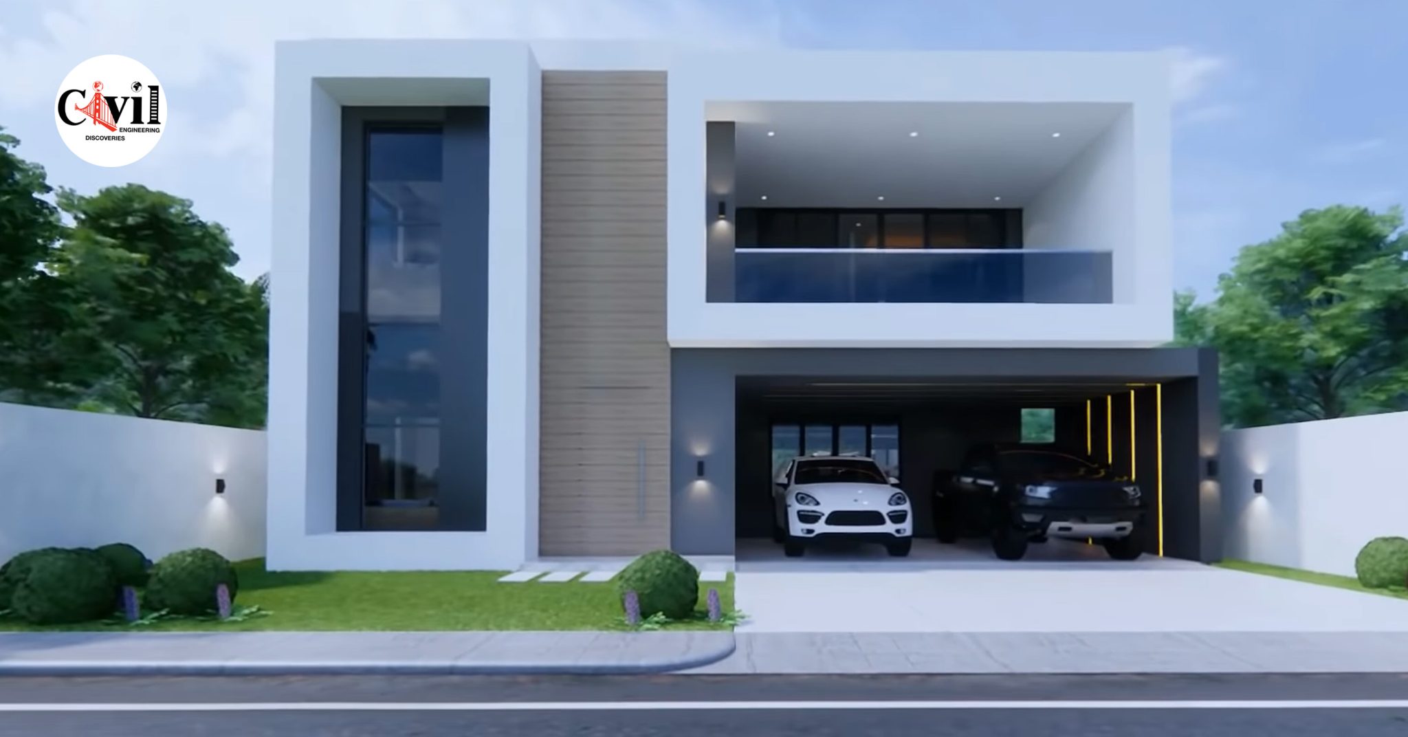 2 Storey Modern House Design 12m x 17m With Swimming Pool | Engineering ...