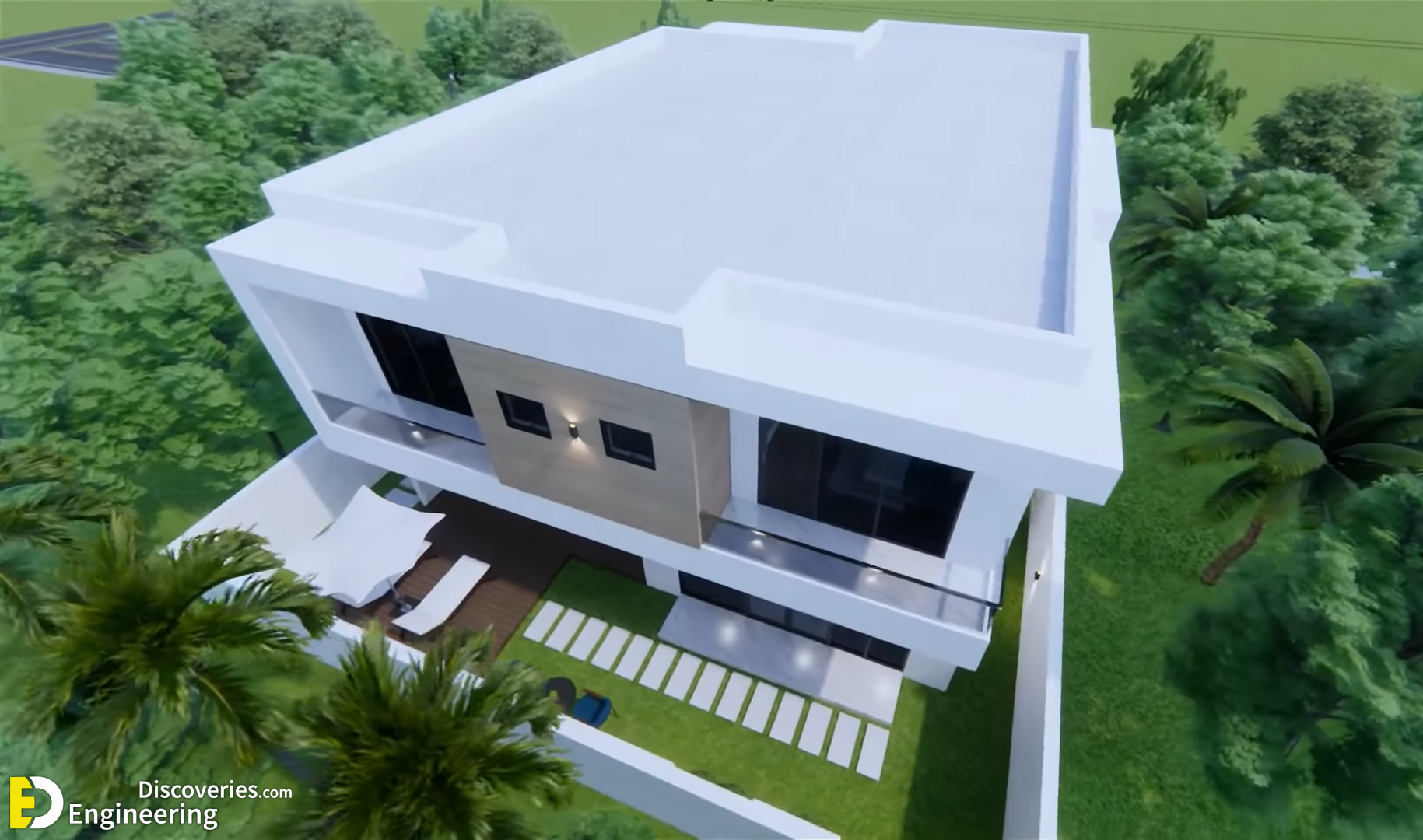 2 Storey Modern House Design 12m x 17m With Swimming Pool | Engineering ...