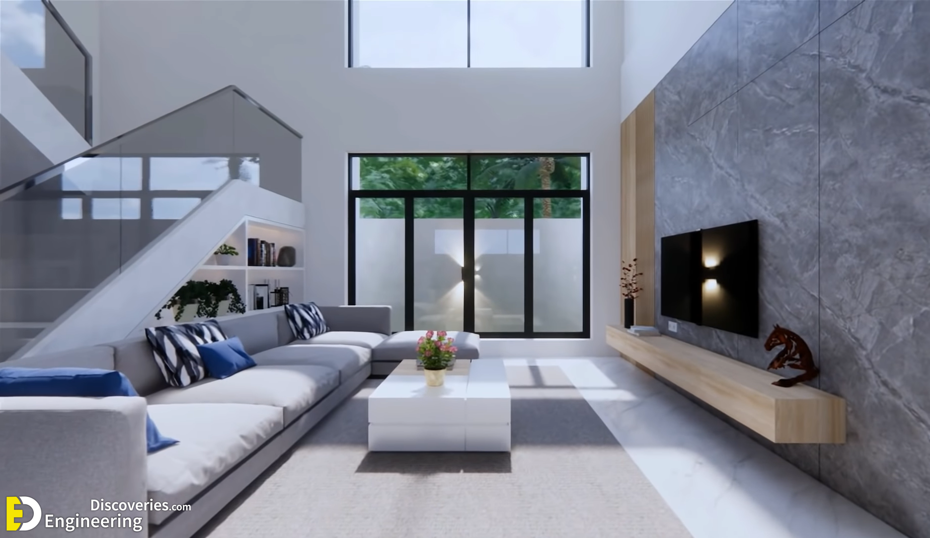 2 Storey Modern House Design 12m x 17m With Swimming Pool | Engineering ...