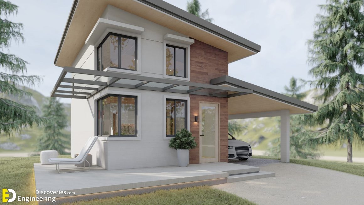 Modern Small House Design 4.0m x 7.0m With Loft | Engineering Discoveries
