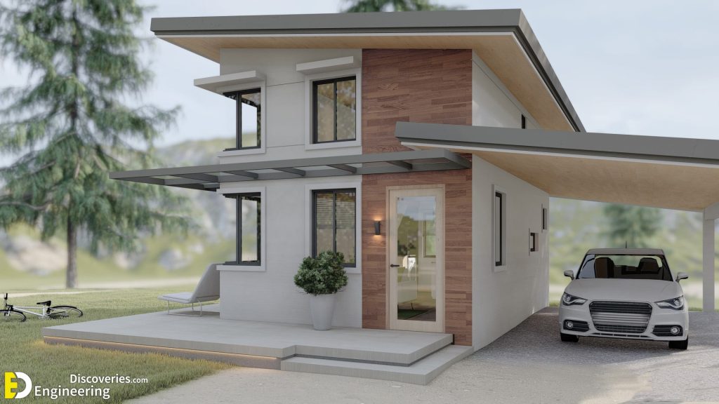Modern Small House Design 4.0m x 7.0m With Loft | Engineering Discoveries