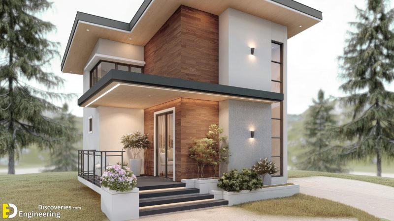 Elegant Small House Design 5.5m x 6.5m With 2 Bedroom | Engineering ...