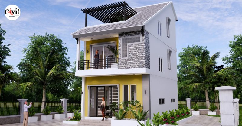 Small House Design 5.5×8 Meter 3 Bedrooms | Engineering Discoveries