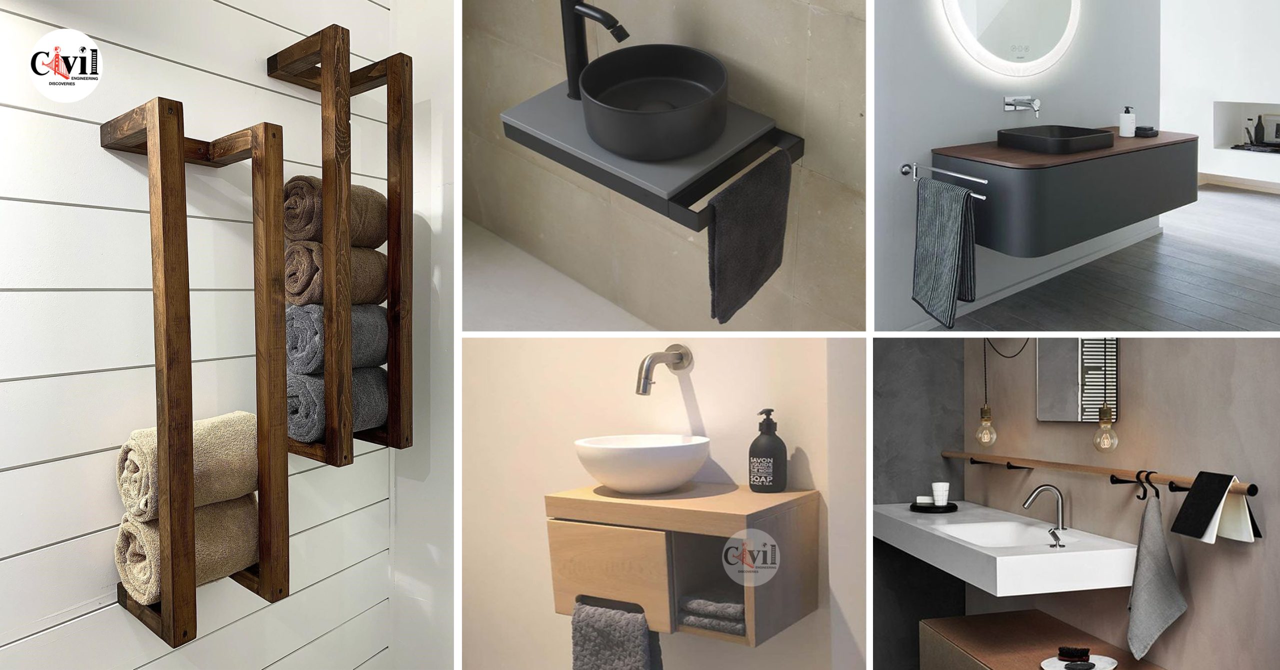 35+ Creative DIY Bathroom Towel Rack Ideas and Designs (Photos)  Towel  rack bathroom, Bathroom towel rack ideas, Bathroom towels